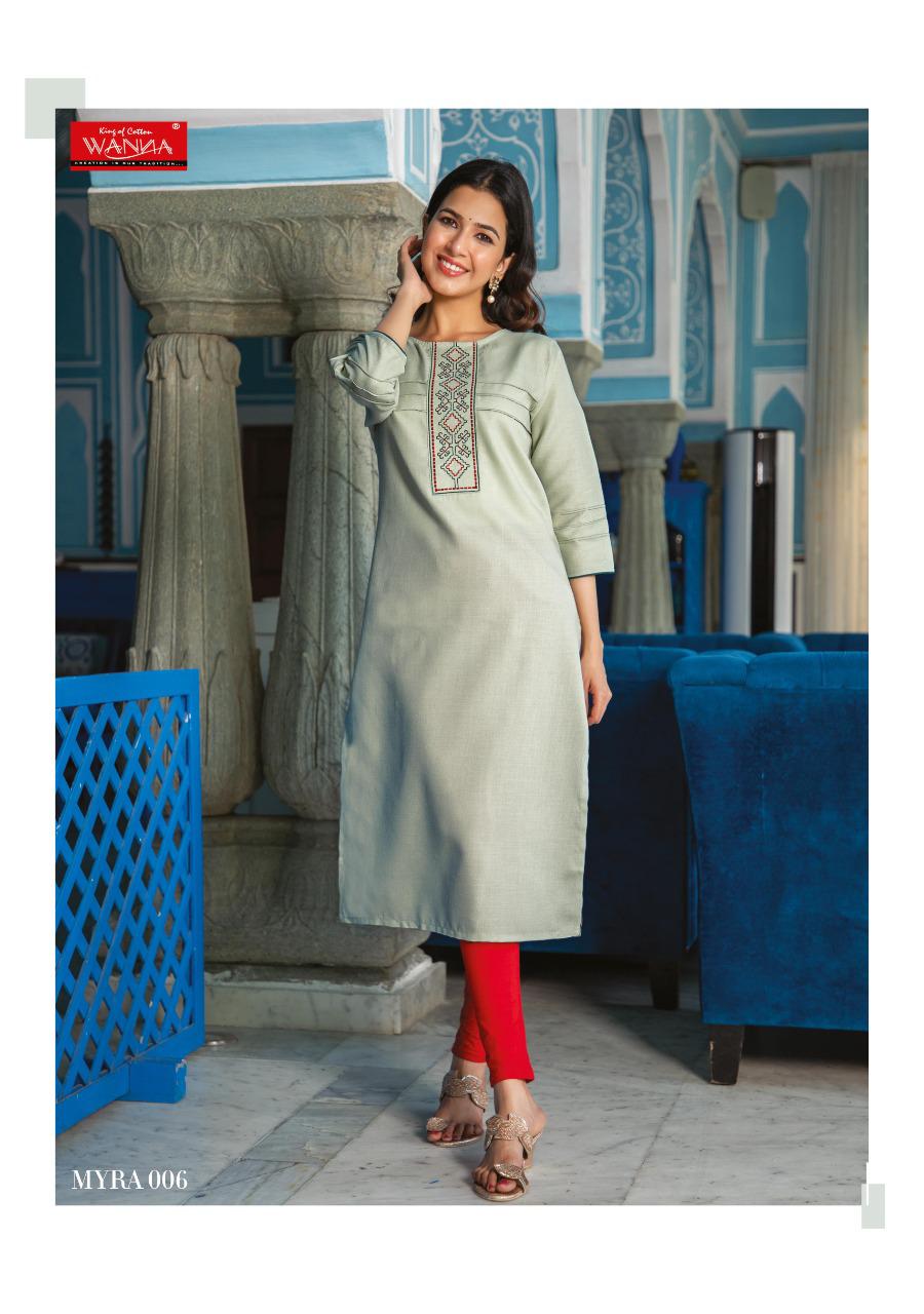Wanna Mayra Latest Designer Casual Wear Rayon Fancy Kurti Collection